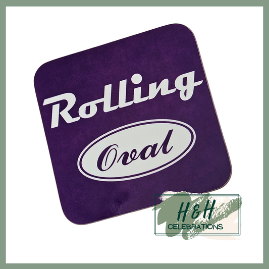 Rolling Oval Mdf Coaster - Purple