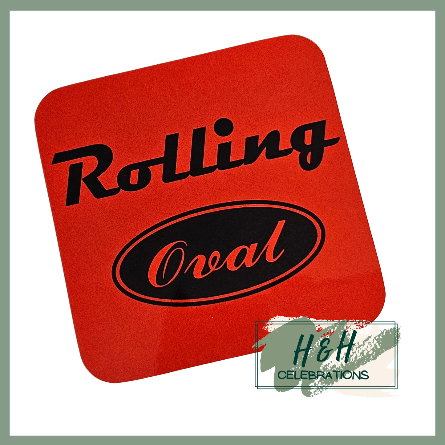 Rolling Oval Mdf Coaster - Red