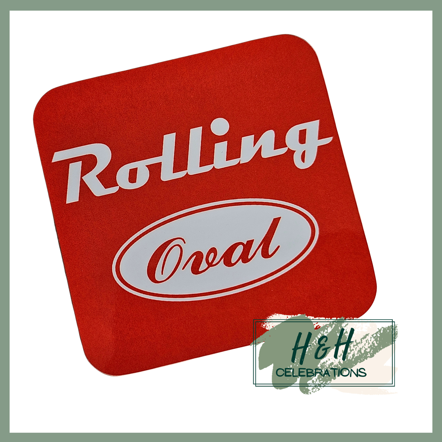 Rolling Oval Mdf Coaster - Red