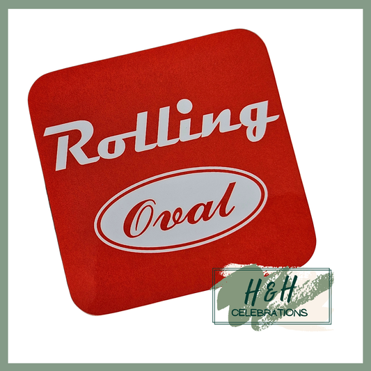 Rolling Oval Mdf Coaster - Red