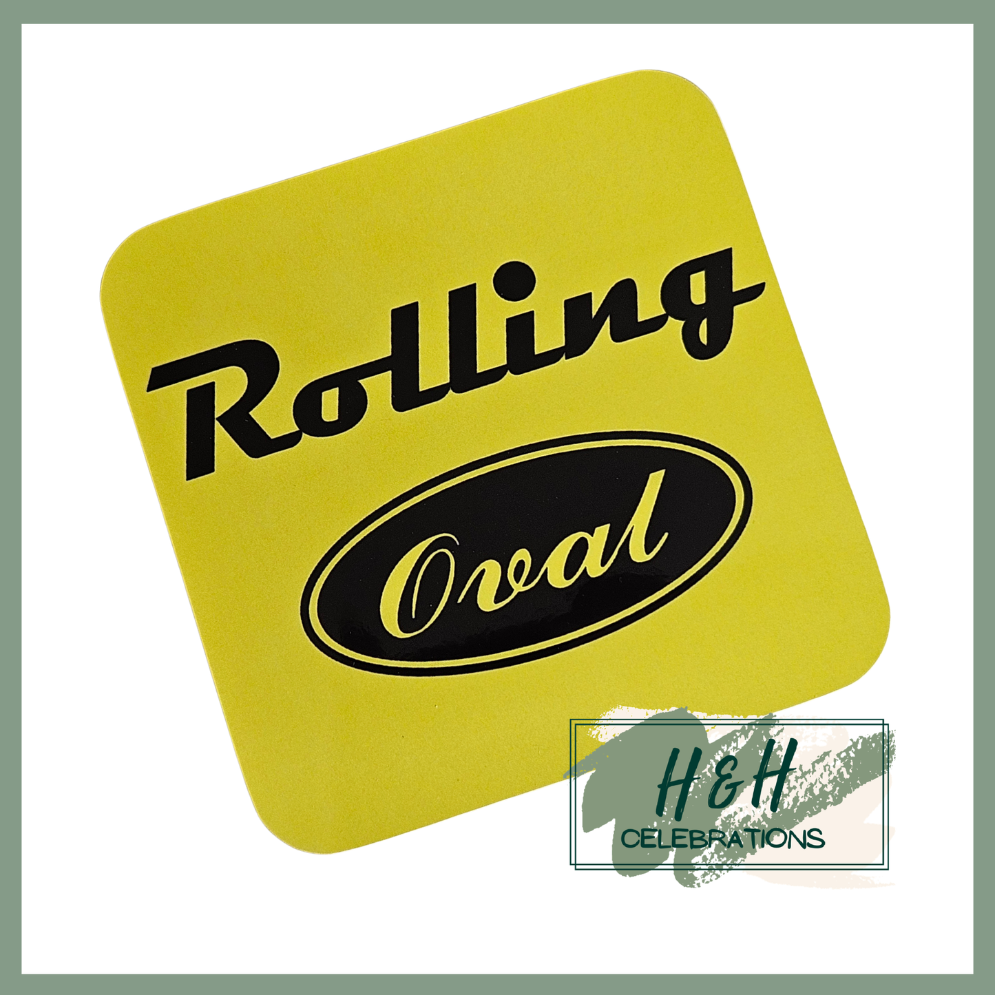 Rolling Oval Mdf Coaster - Yellow