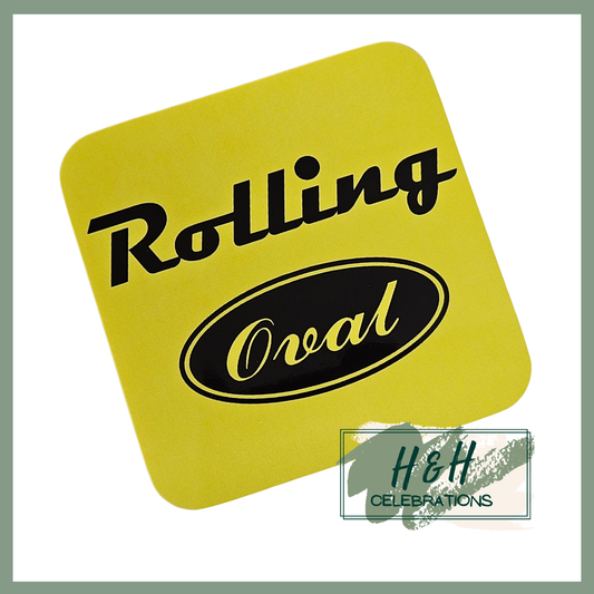 Rolling Oval Mdf Coaster - Yellow