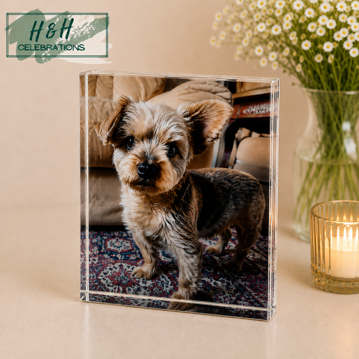 Personalised Crystal Glass Photo Block