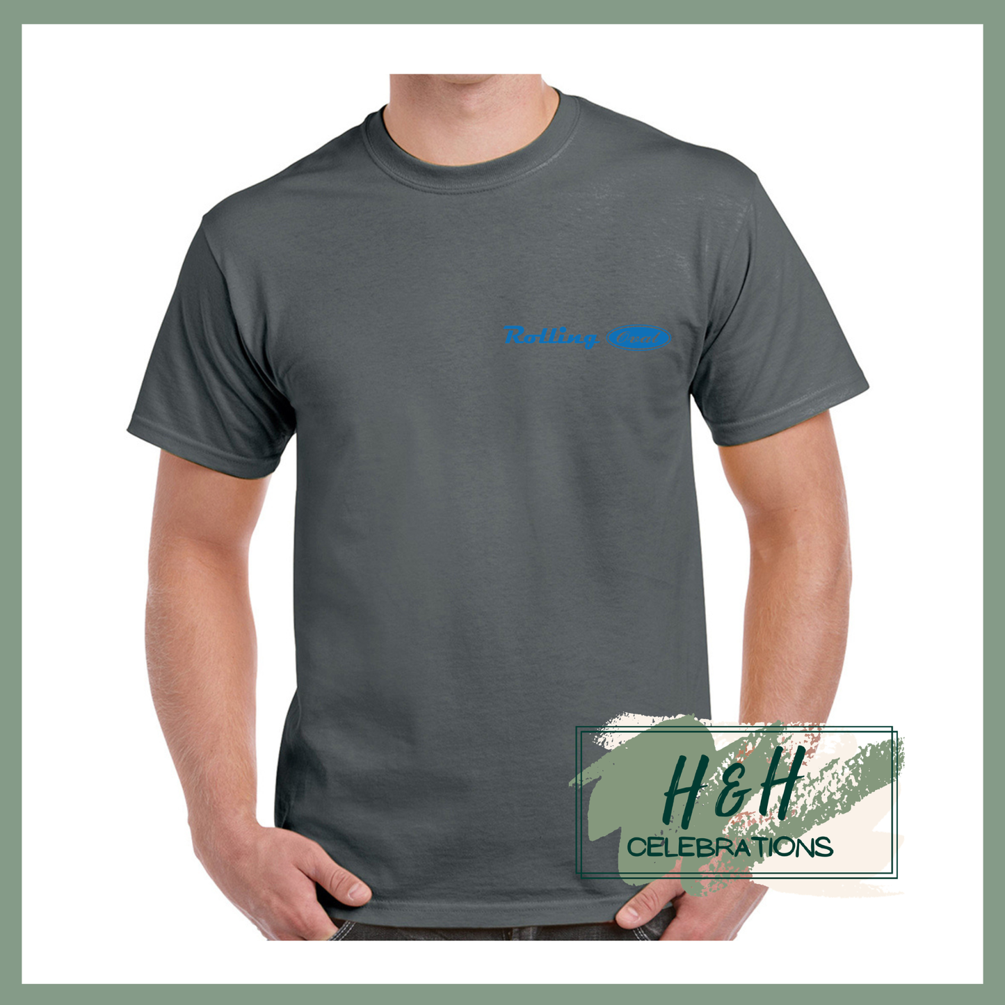 Rolling Oval T-Shirt For Adults - Charcoal