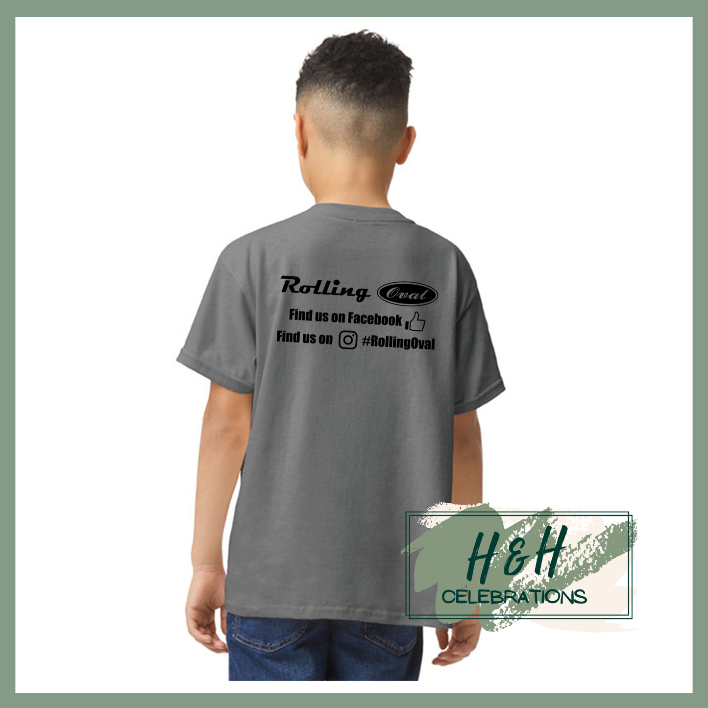 Rolling Oval T-Shirt For Kids - Charcoal