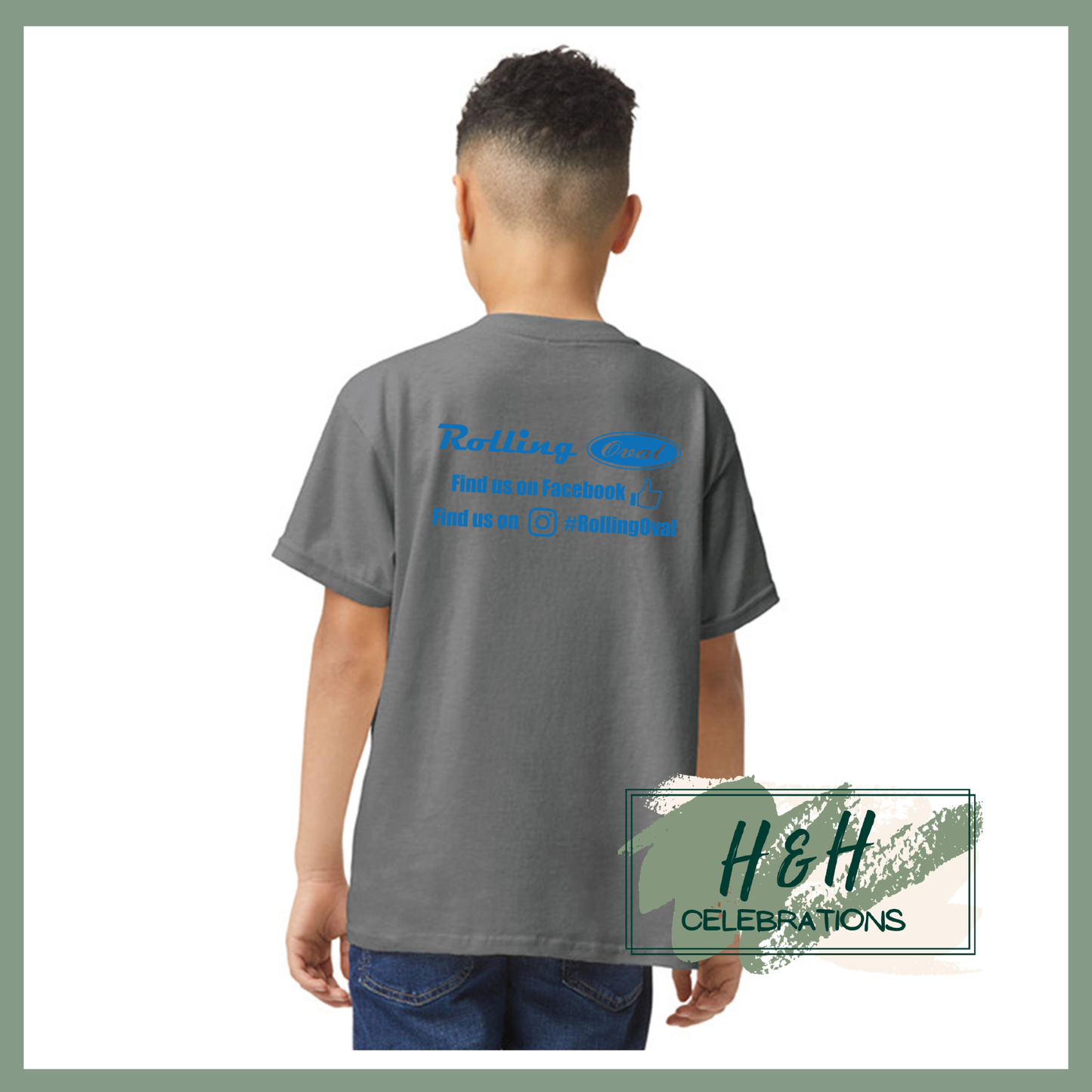 Rolling Oval T-Shirt For Kids - Charcoal