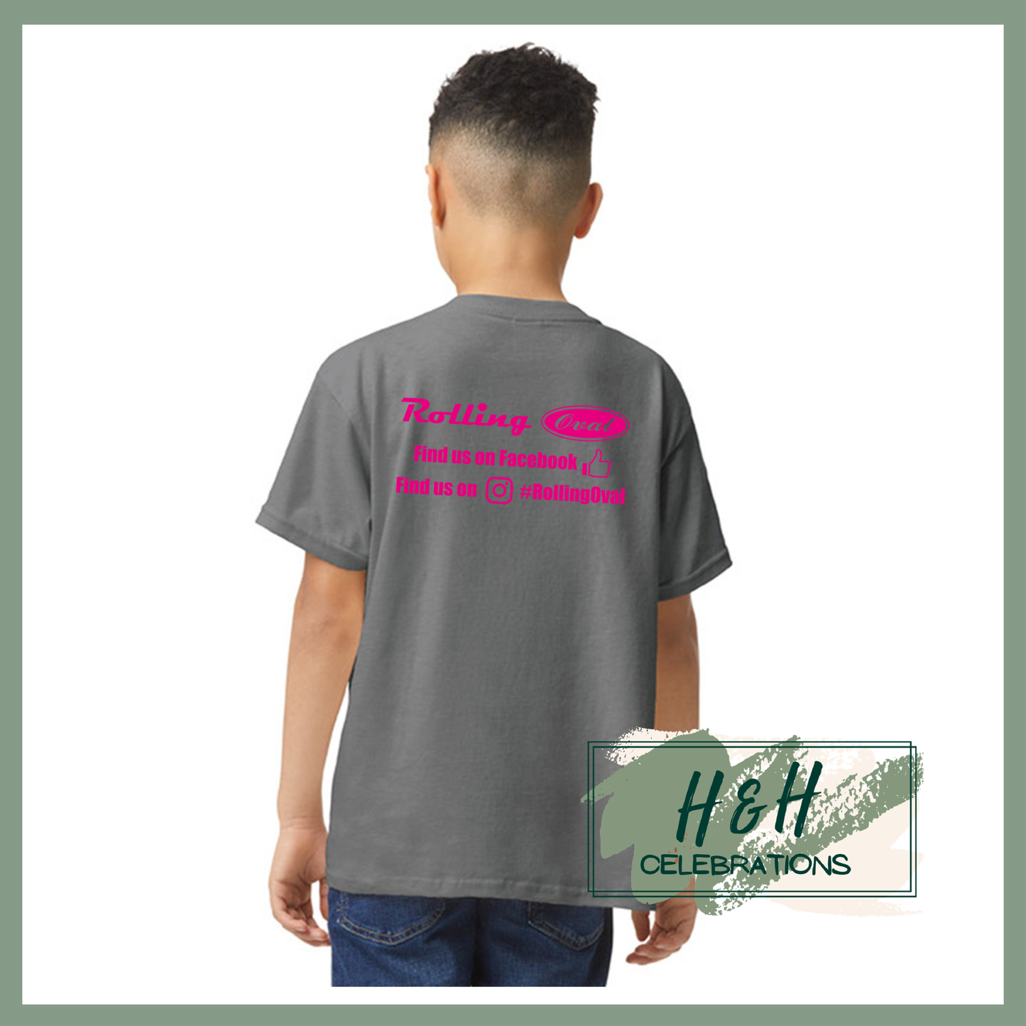 Rolling Oval T-Shirt For Kids - Charcoal