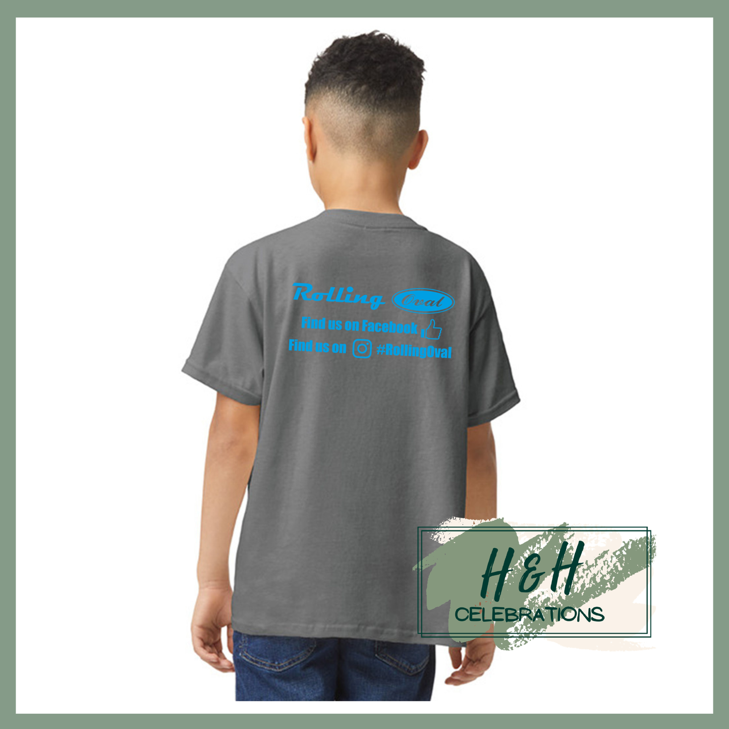 Rolling Oval T-Shirt For Kids - Charcoal