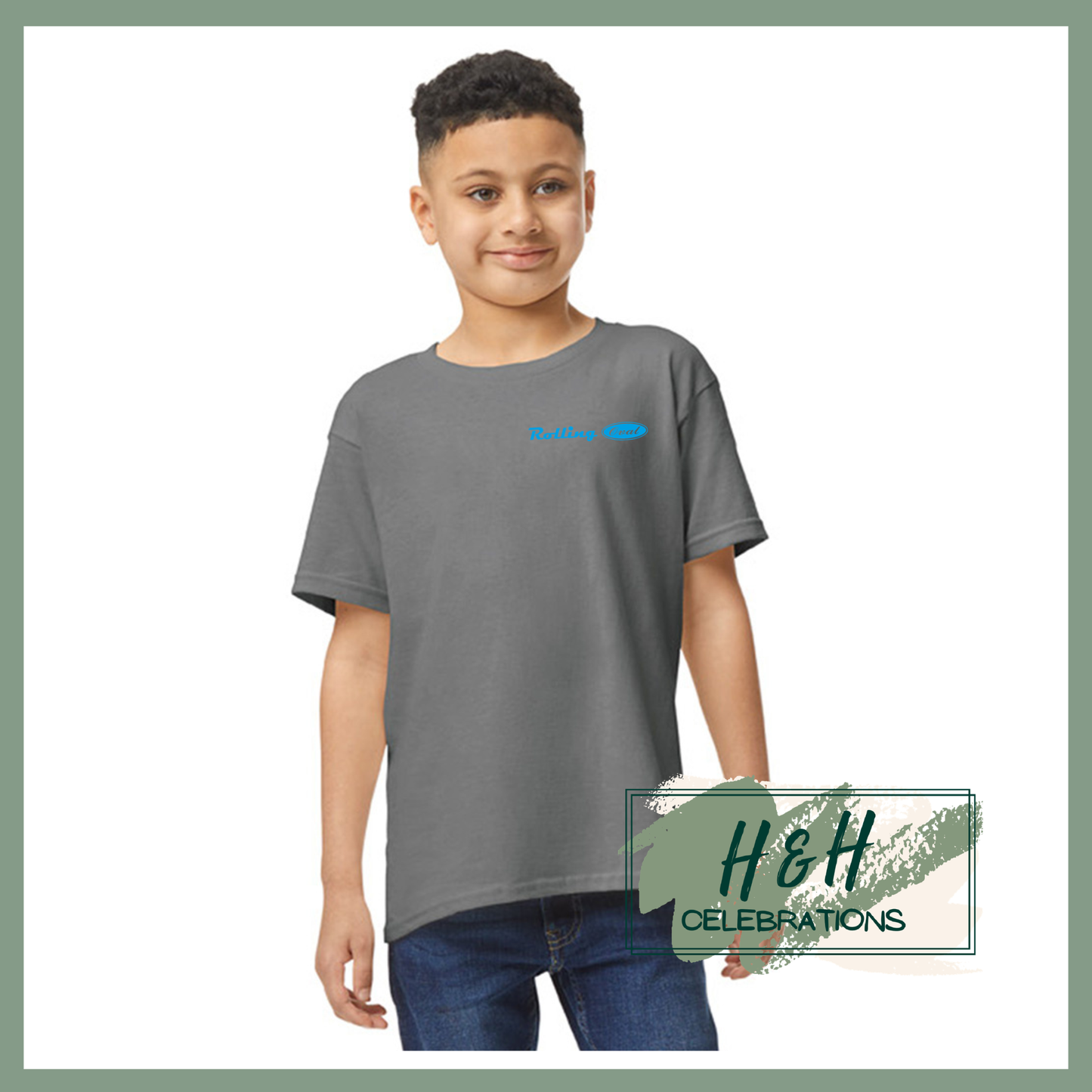 Rolling Oval T-Shirt For Kids - Charcoal