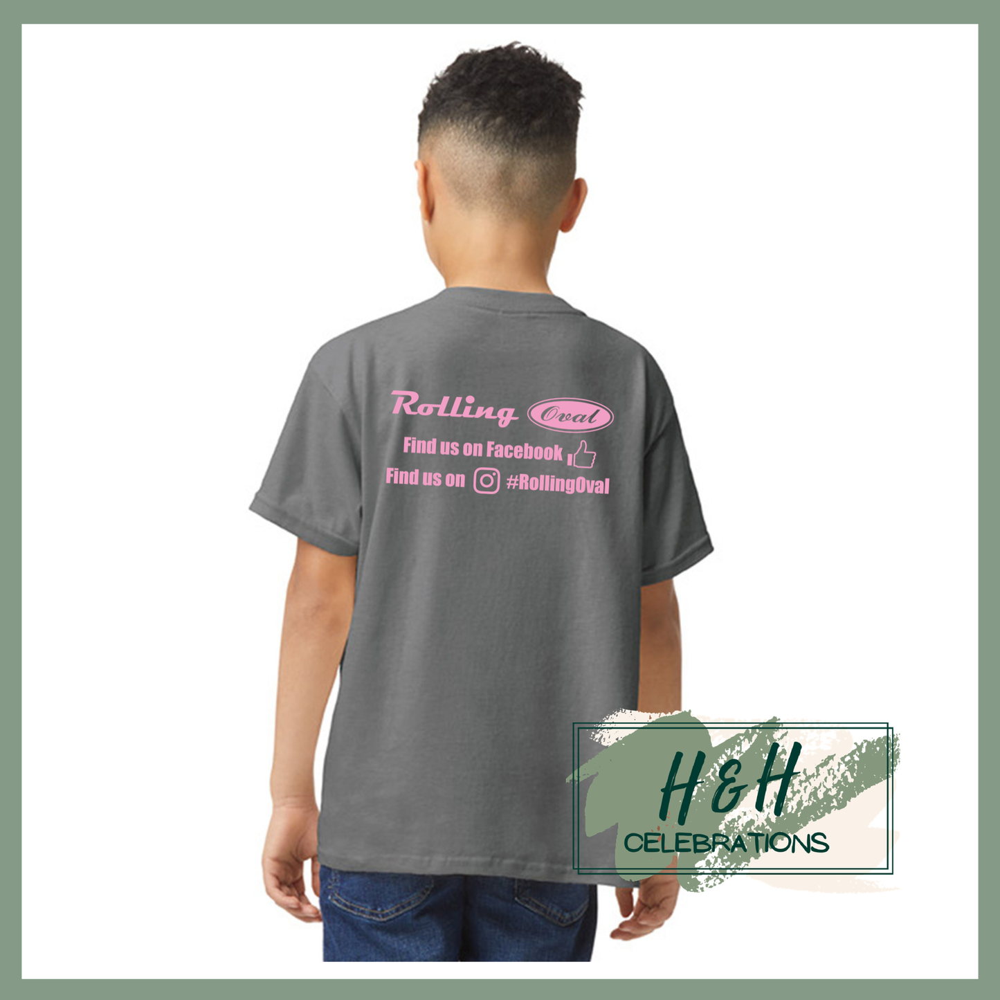 Rolling Oval T-Shirt For Kids - Charcoal