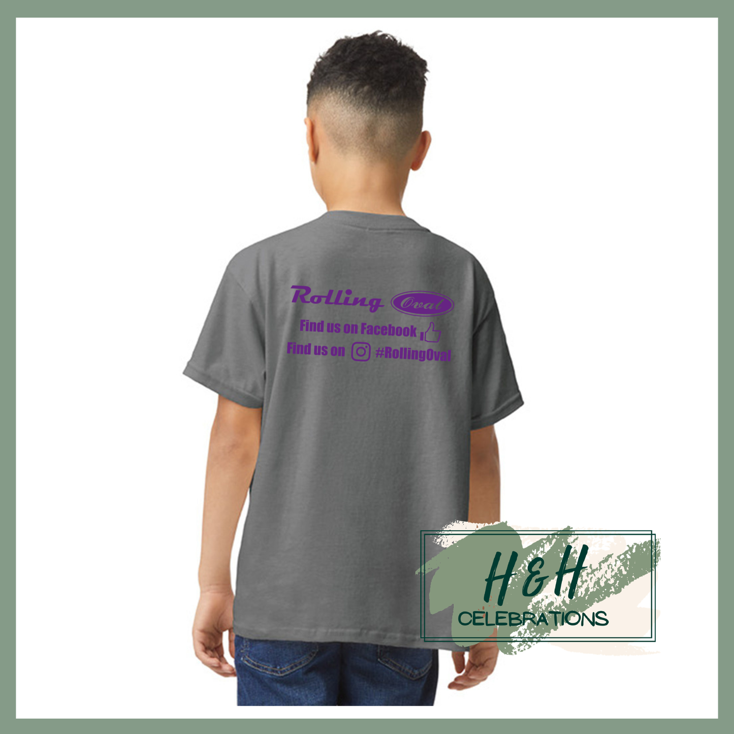 Rolling Oval T-Shirt For Kids - Charcoal