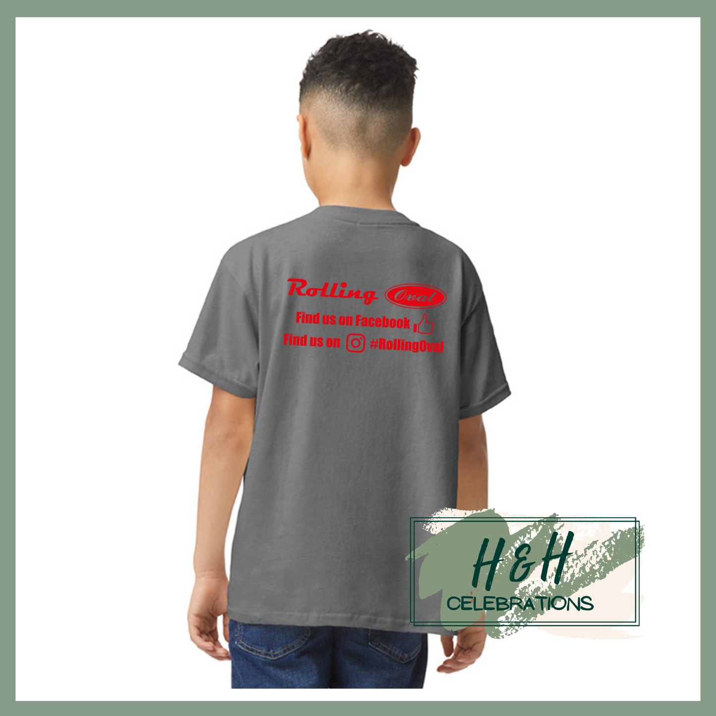 Rolling Oval T-Shirt For Kids - Charcoal