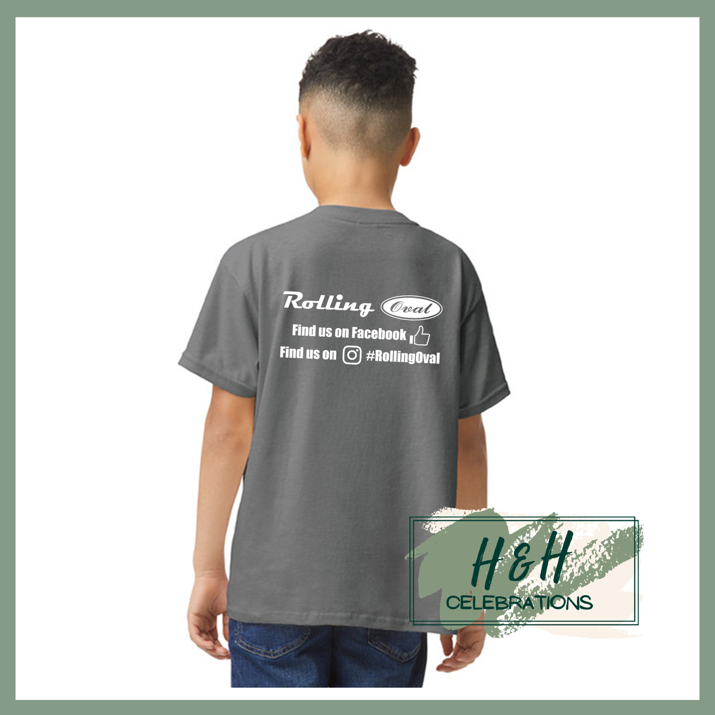 Rolling Oval T-Shirt For Kids - Charcoal
