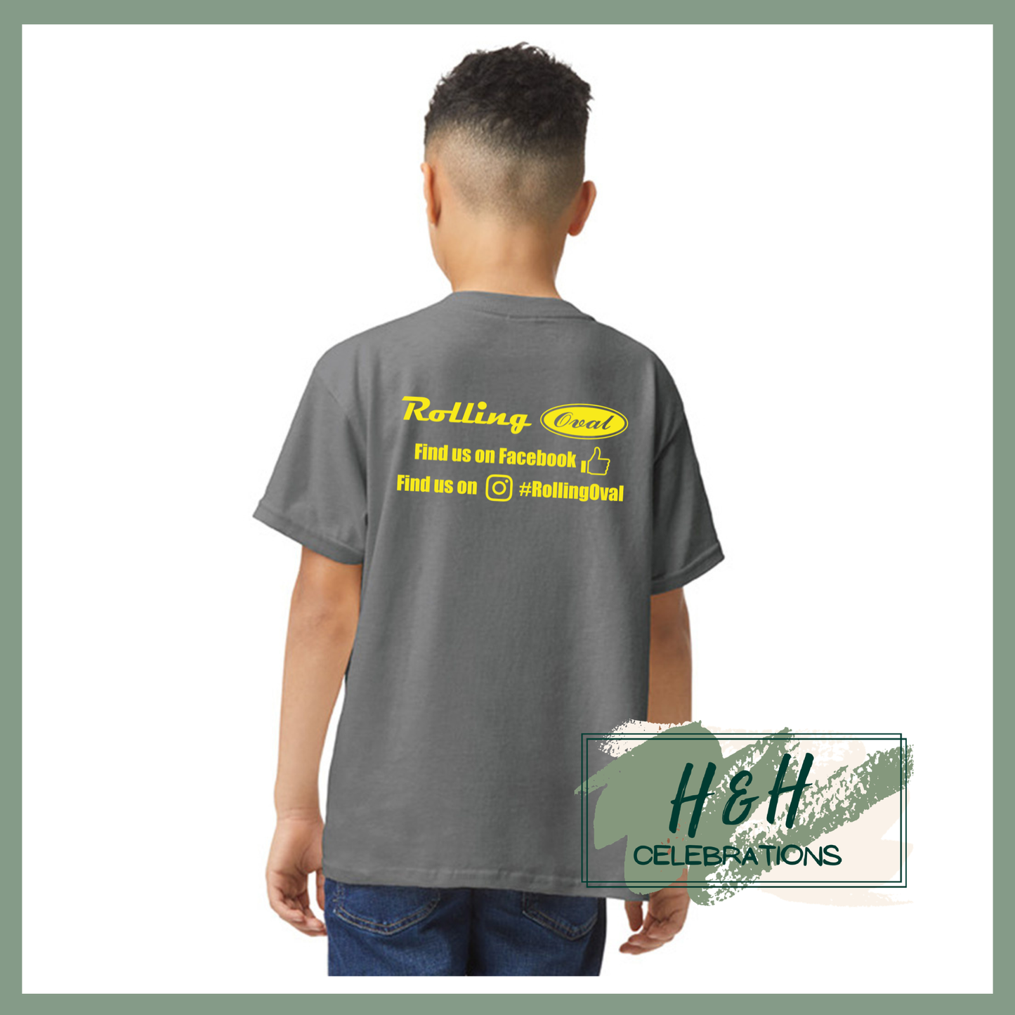 Rolling Oval T-Shirt For Kids - Charcoal