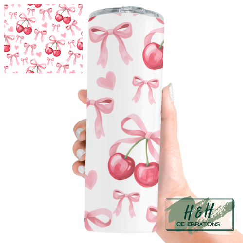 Cherries & Bows 20oz Skinny Tumbler