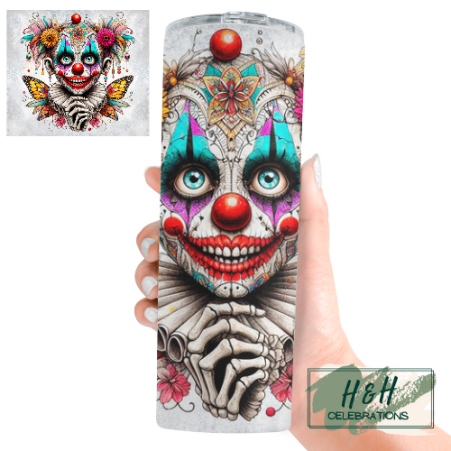 Colourful Clown 20oz Skinny Tumbler