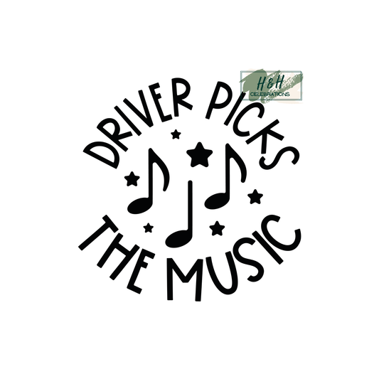 Driver Picks The Music Decal Sticker