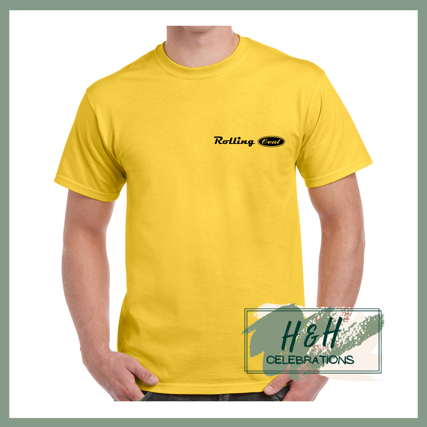 Rolling Oval T-Shirt For Adults - Daisy