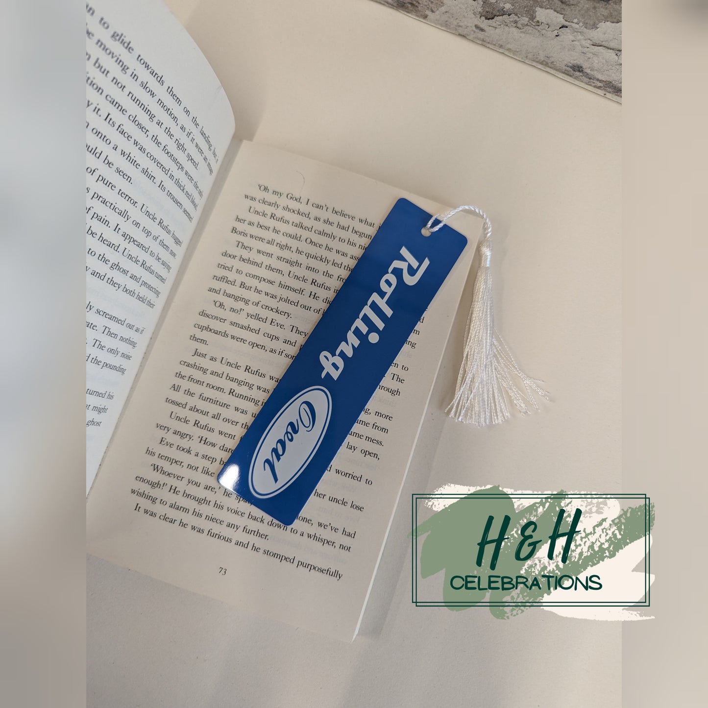 Rolling Oval Aluminium Bookmark