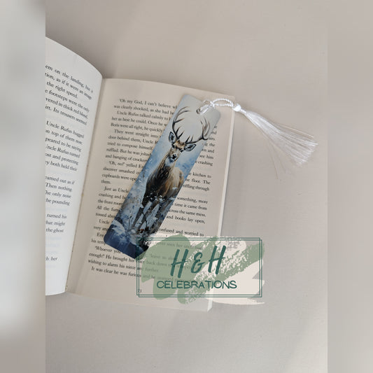 Deer In A Snowy Forest Bookmark