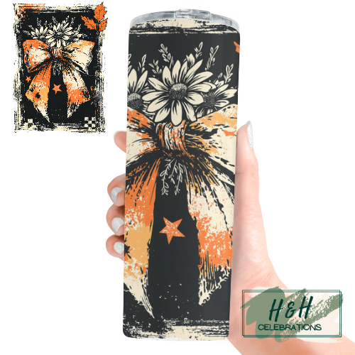 Distressed Bow 20oz Skinny Tumbler