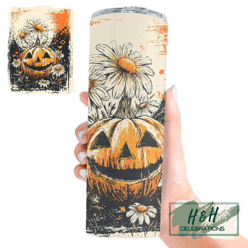 Distressed Pumpkin 20oz Skinny Tumbler