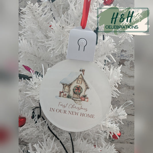 First Christmas In Our New Home Light Up Bauble Christmas Tree Decoration