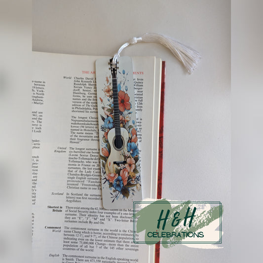 Floral Guitar Bookmark