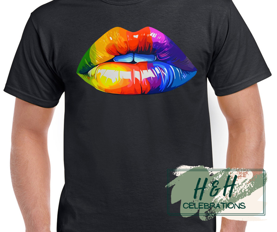 Rainbow Lips Womens T-Shirt - 13 Colours