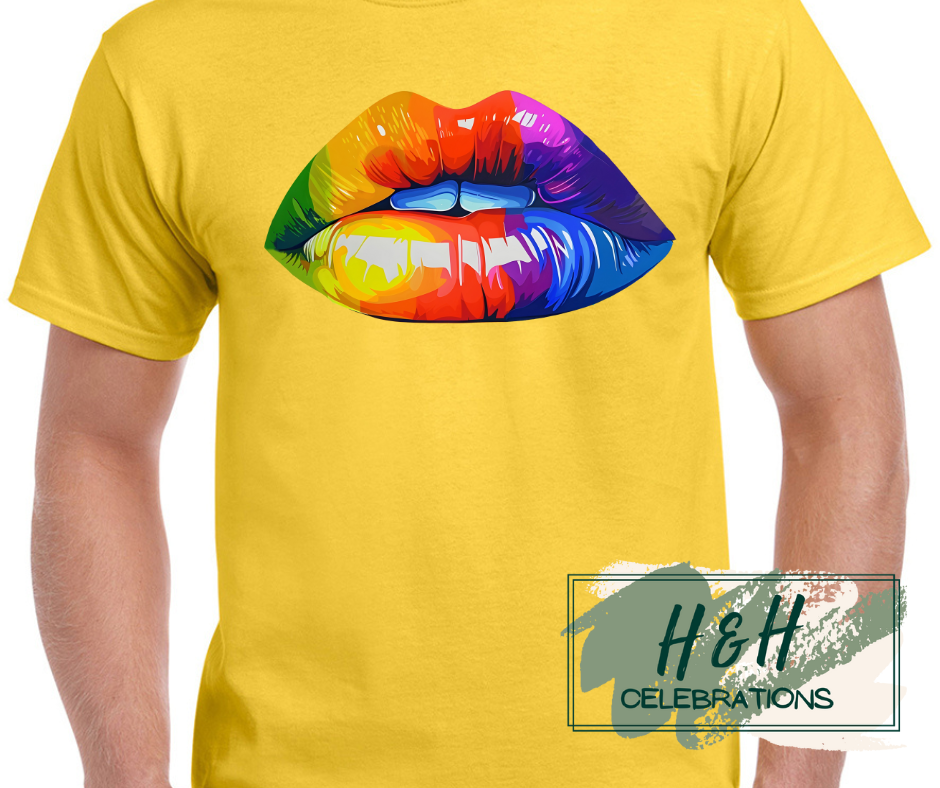 Rainbow Lips Womens T-Shirt - 13 Colours