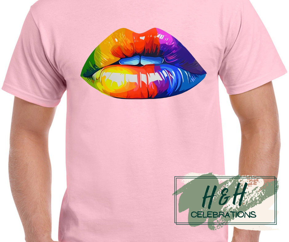 Rainbow Lips Womens T-Shirt - 13 Colours