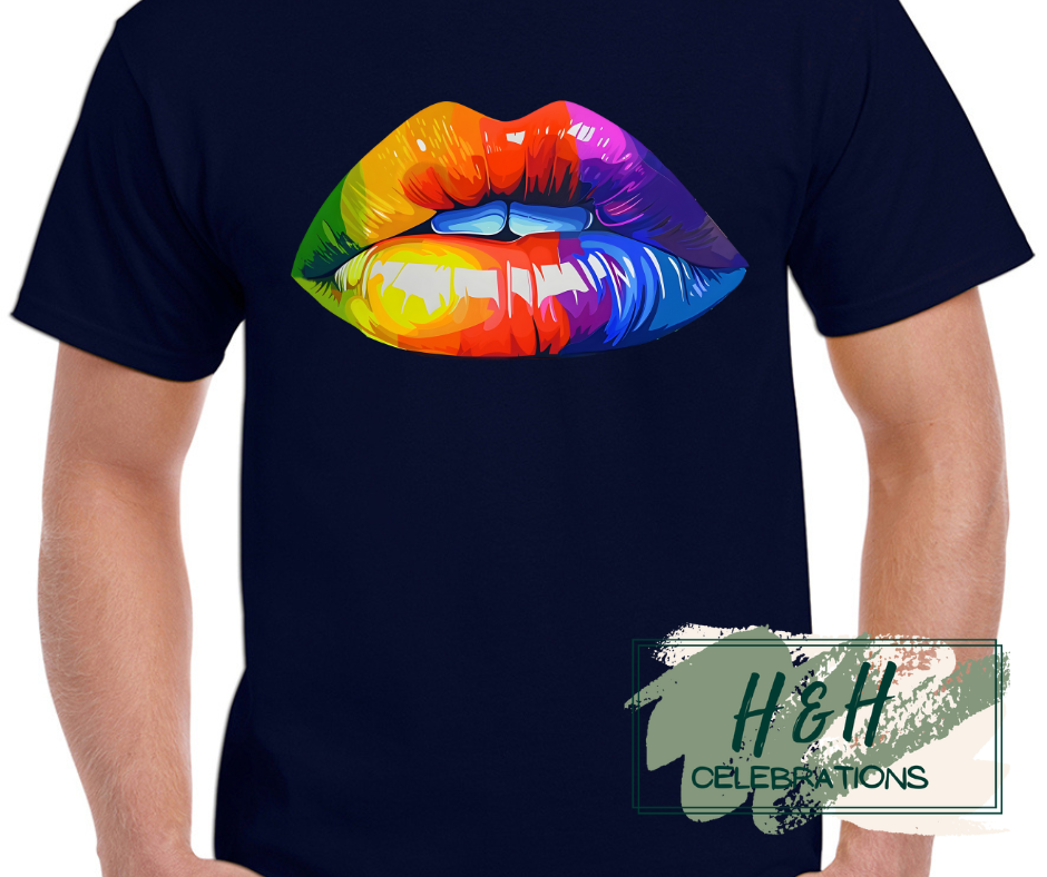Rainbow Lips Womens T-Shirt - 13 Colours