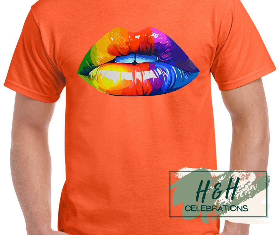 Rainbow Lips Womens T-Shirt - 13 Colours