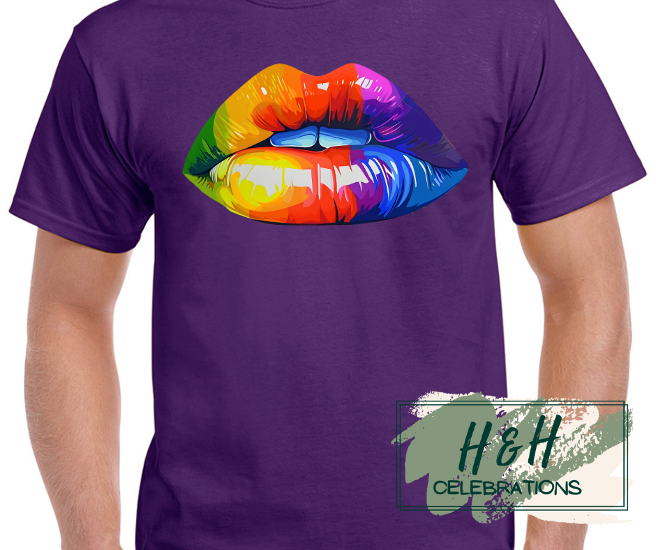 Rainbow Lips Womens T-Shirt - 13 Colours