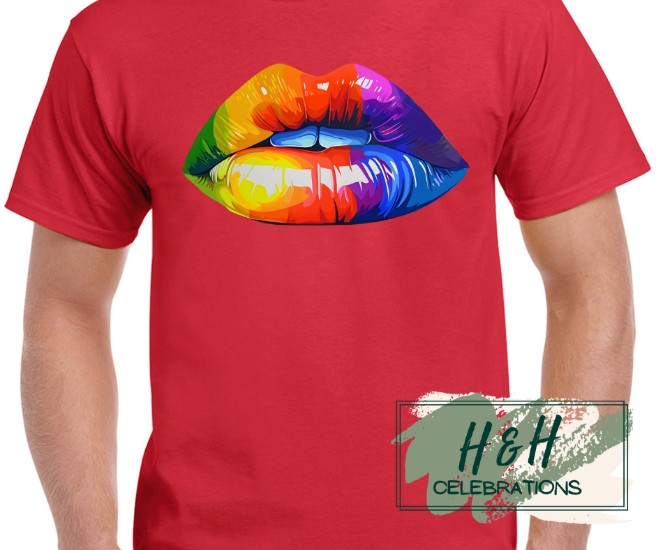 Rainbow Lips Womens T-Shirt - 13 Colours
