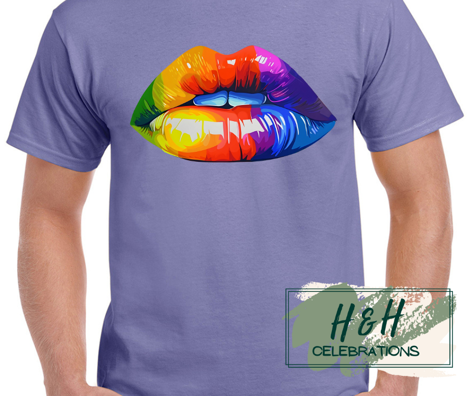 Rainbow Lips Womens T-Shirt - 13 Colours