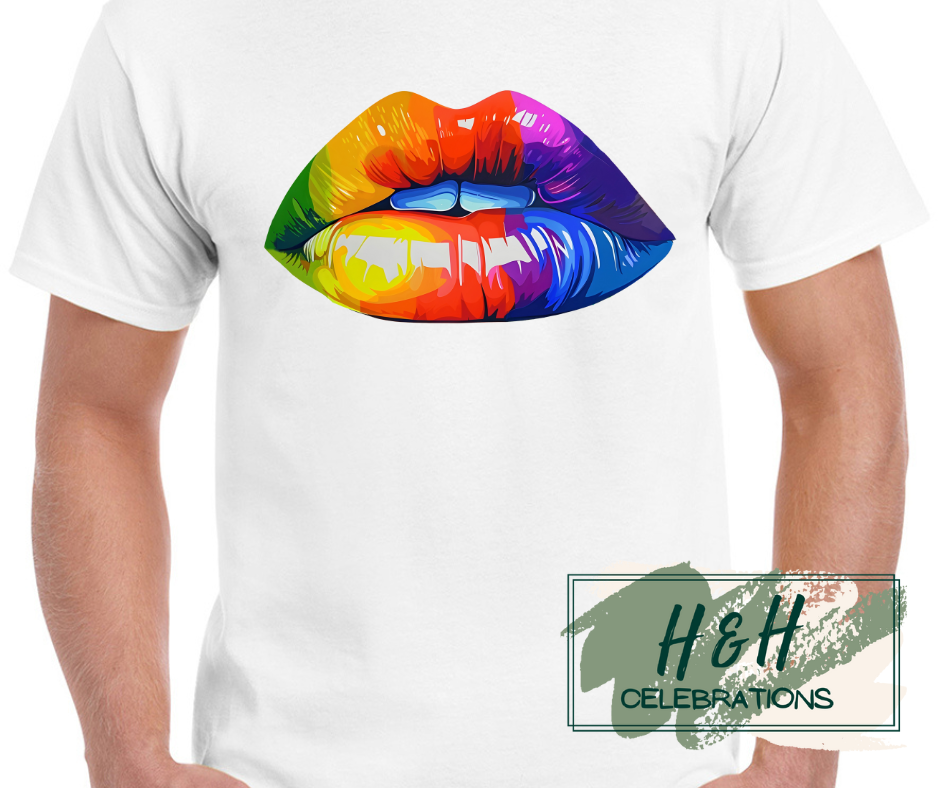 Rainbow Lips Womens T-Shirt - 13 Colours