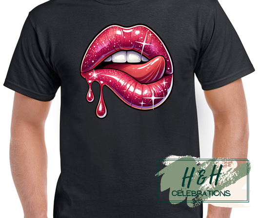 Sparkling Lips Womens T-Shirt - 15 Colours