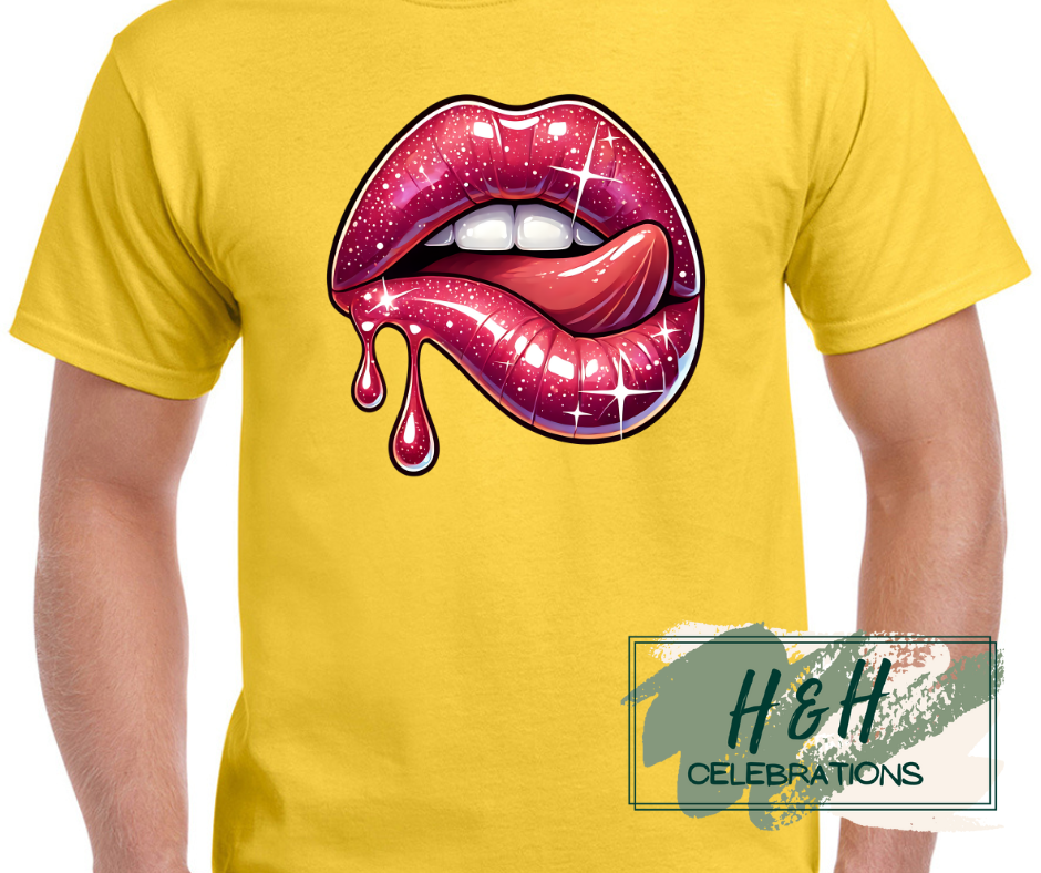 Sparkling Lips Womens T-Shirt - 15 Colours