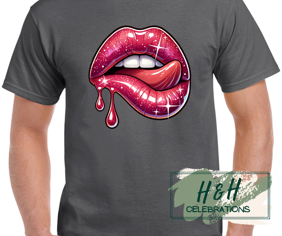Sparkling Lips Womens T-Shirt - 15 Colours