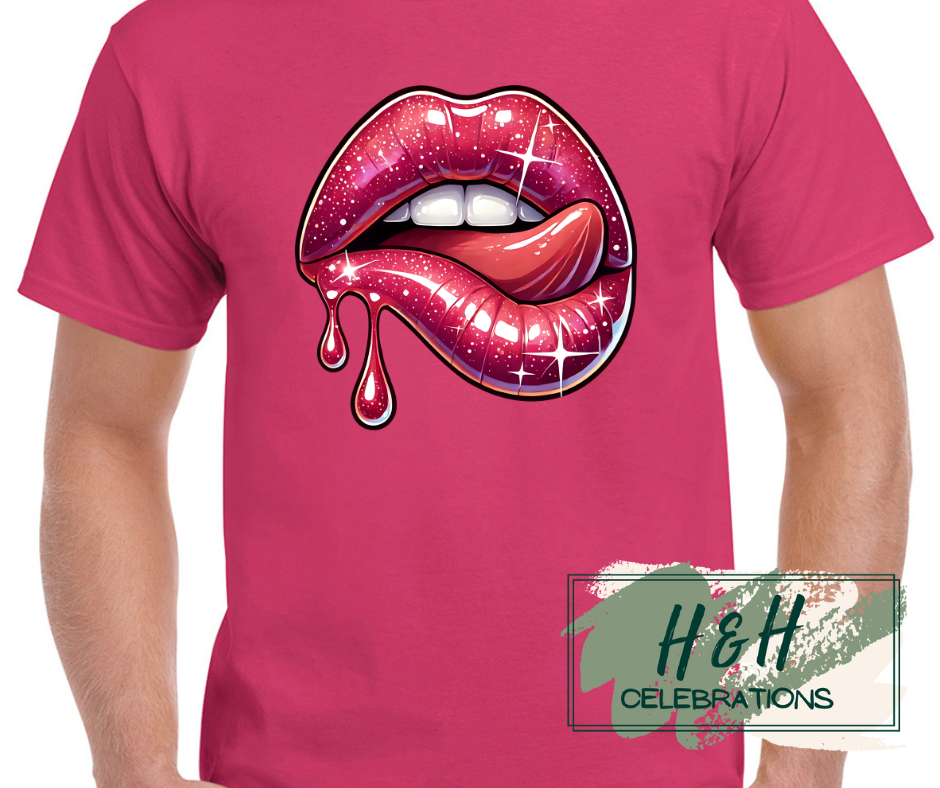 Sparkling Lips Womens T-Shirt - 15 Colours