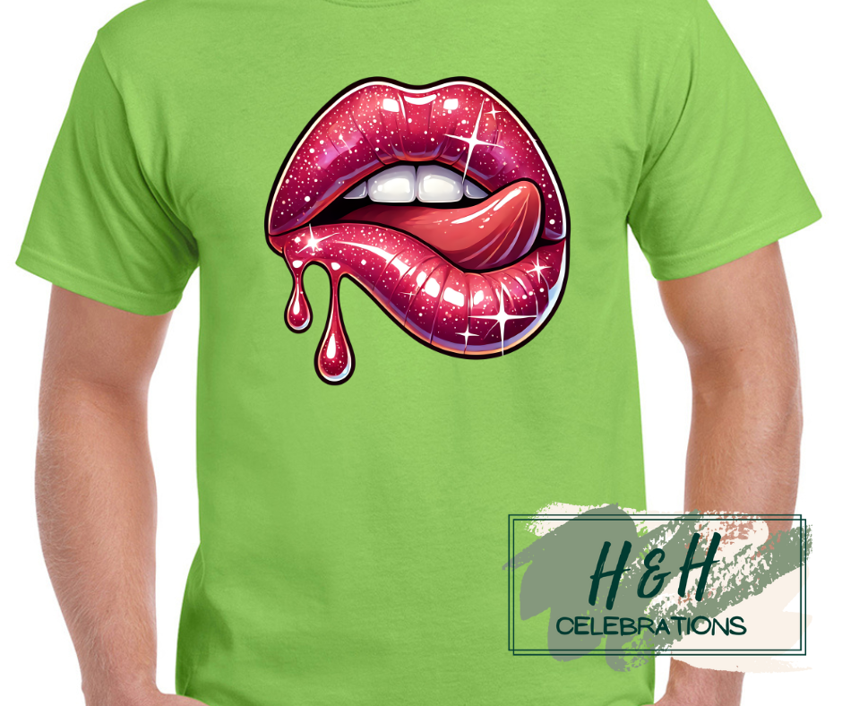 Sparkling Lips Womens T-Shirt - 15 Colours