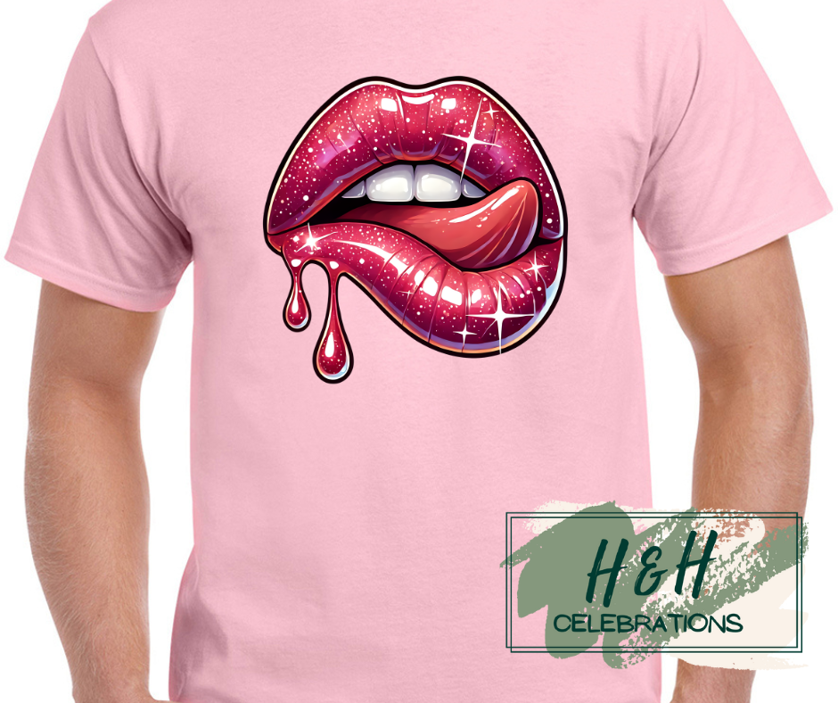 Sparkling Lips Womens T-Shirt - 15 Colours