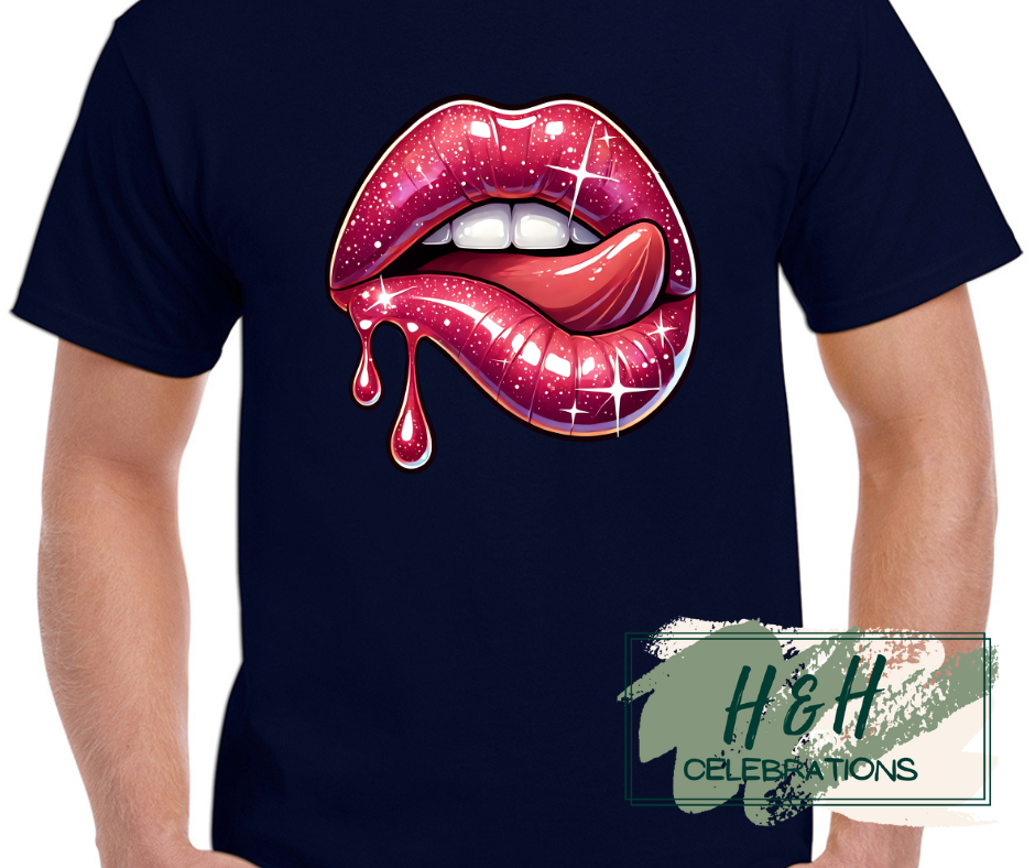 Sparkling Lips Womens T-Shirt - 15 Colours