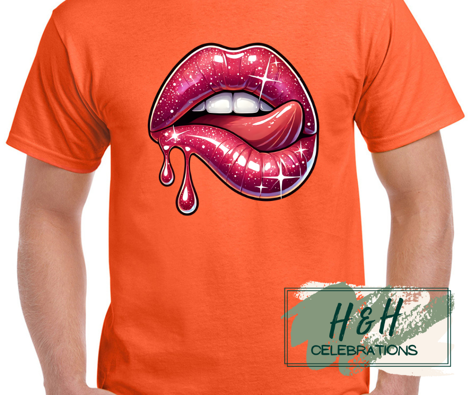 Sparkling Lips Womens T-Shirt - 15 Colours