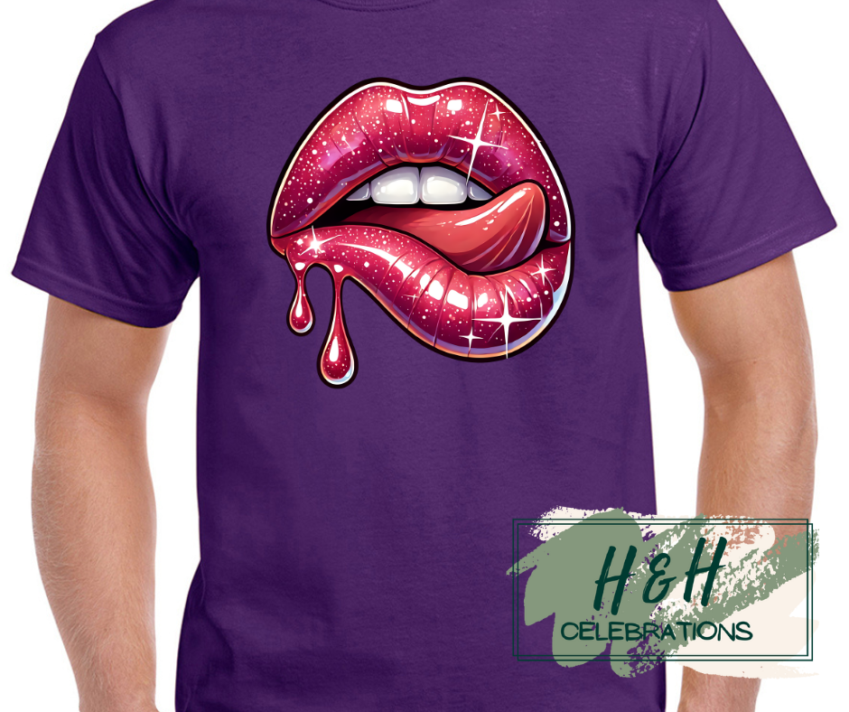 Sparkling Lips Womens T-Shirt - 15 Colours