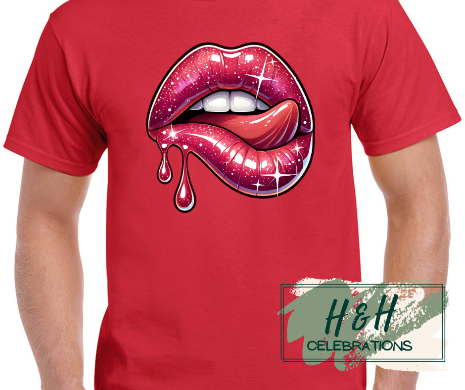Sparkling Lips Womens T-Shirt - 15 Colours