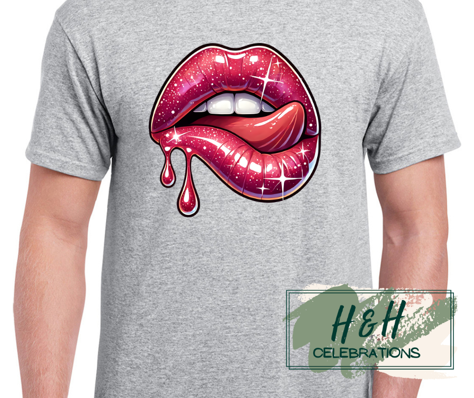 Sparkling Lips Womens T-Shirt - 15 Colours