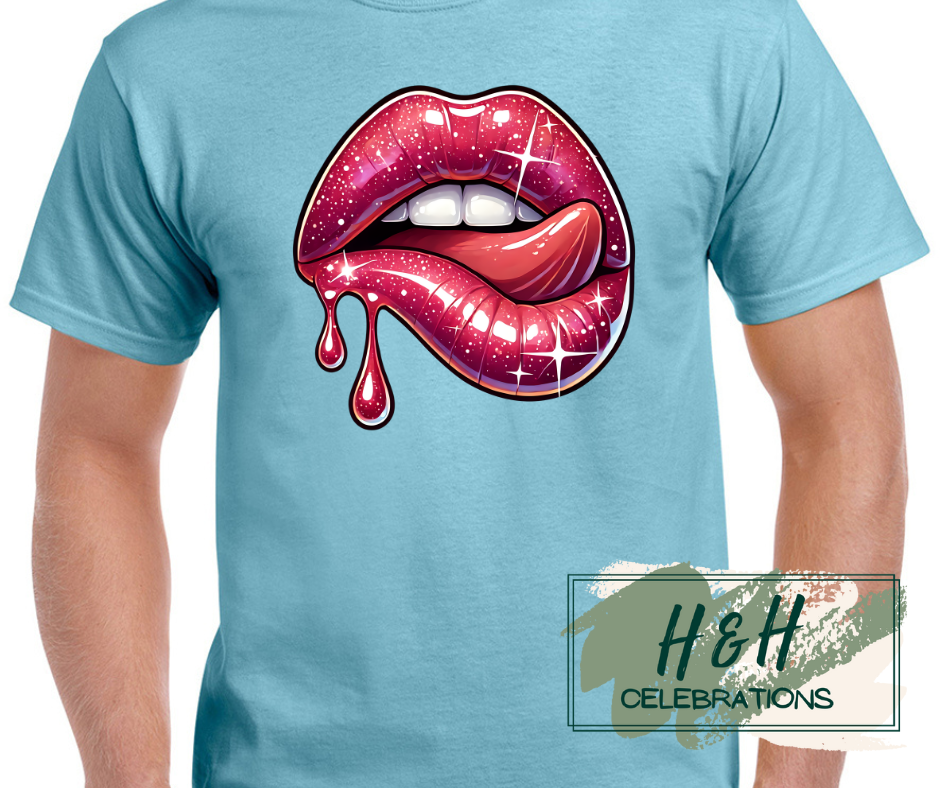 Sparkling Lips Womens T-Shirt - 15 Colours