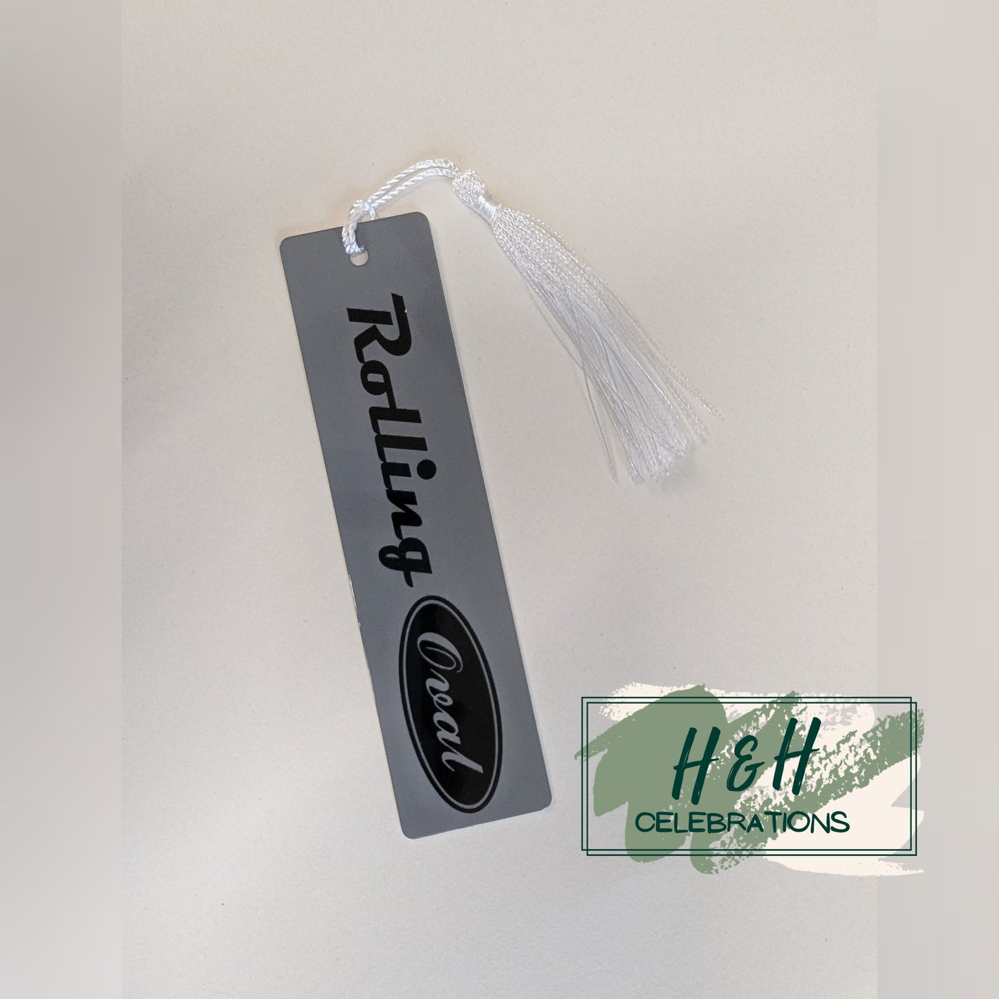 Rolling Oval Aluminium Bookmark